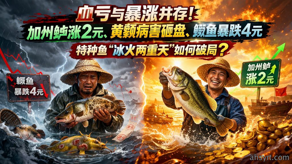 【鱼价】血亏与暴涨并存！鳜鱼暴跌4元、黄颡病害砸盘，加州鲈却涨2元，特种鱼“冰火两重天”如何破局？