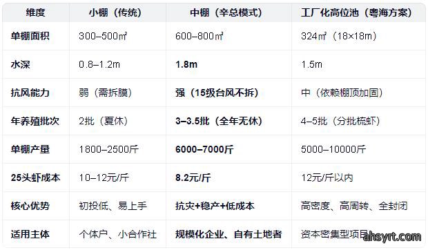 中棚虾🦐养殖模式简介,PK小棚、工厂化高位池优劣比较